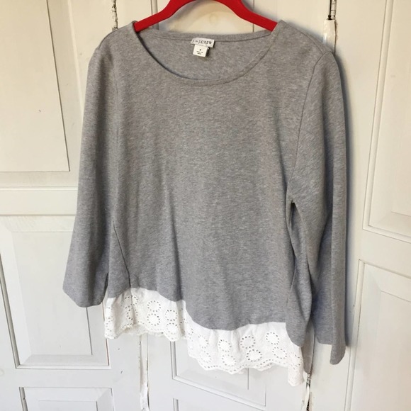 J. by J. Crew Gray Top w/ Eyelet Detail - Picture 10 of 16